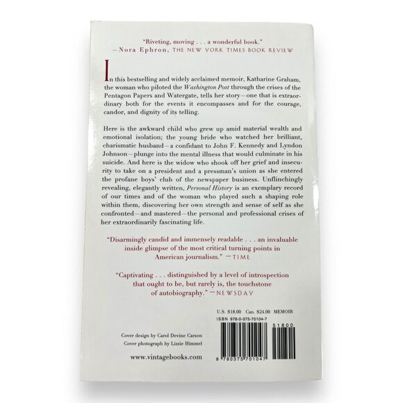 Personal History Katharine Graham Paperback Book Watergate Scandal #1 BESTSELLER - Picture 3 of 16